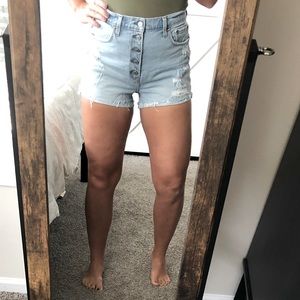 Curve love High rise button fly Jean shorts